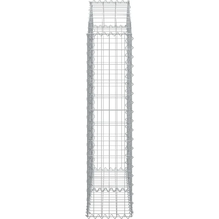 vidaXL Gabione mit Hochbogen 100x30x120/140 cm Verzinktes Eisen 153426 – Bild 4