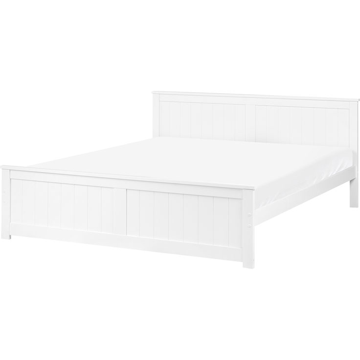 Bett mit Lattenrost Kiefernholz SABRAN 160x200 cm Weiß