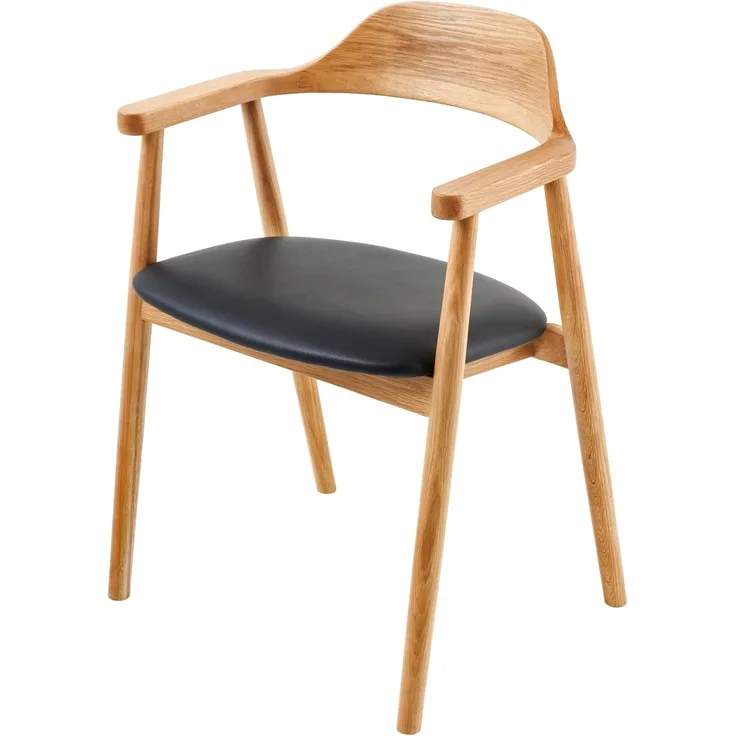 riess-ambiente Esszimmerstuhl VALHALLA WOOD matt-braun · Eiche Massivholz · mit Armlehnen (Einzelartikel, 1 St), Armlehnstuhl mit Sitzkissen · Esszimmer · natur schwarz · rustikal