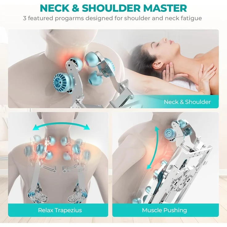 NAIPO Massagesessel Tai Chi Massagestuhl für Ganzkörpermassage mit Wärmetherapie, Meister für Nacken- und Schultermassage – Bild 4