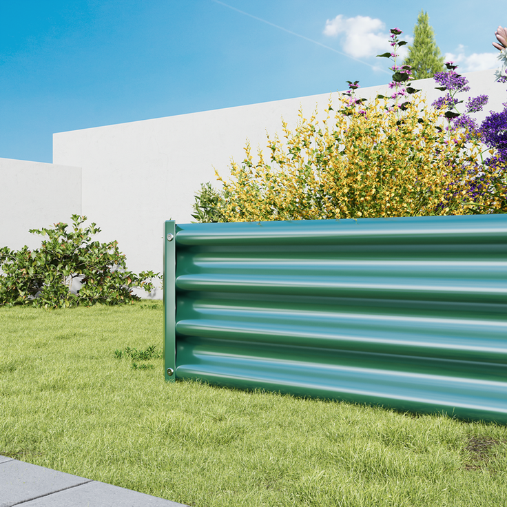 Homerecommend Hochbeet 180x90x30 cm, Gartenbett und Pflanzenkasten aus verzinktem Stahl, für Gemüse und Kräuter, Grün – Bild 5