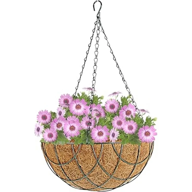 Blumenampel 25cm mit Kokosfaser Pflanzeinlage Hängeampel Hängeschale Pflanztopf – Bild 7