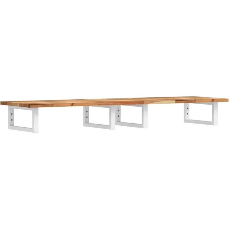 vidaXL Waschbeckenregal Wandmontage Stahl und Akazienholz 3302724 – Bild 2