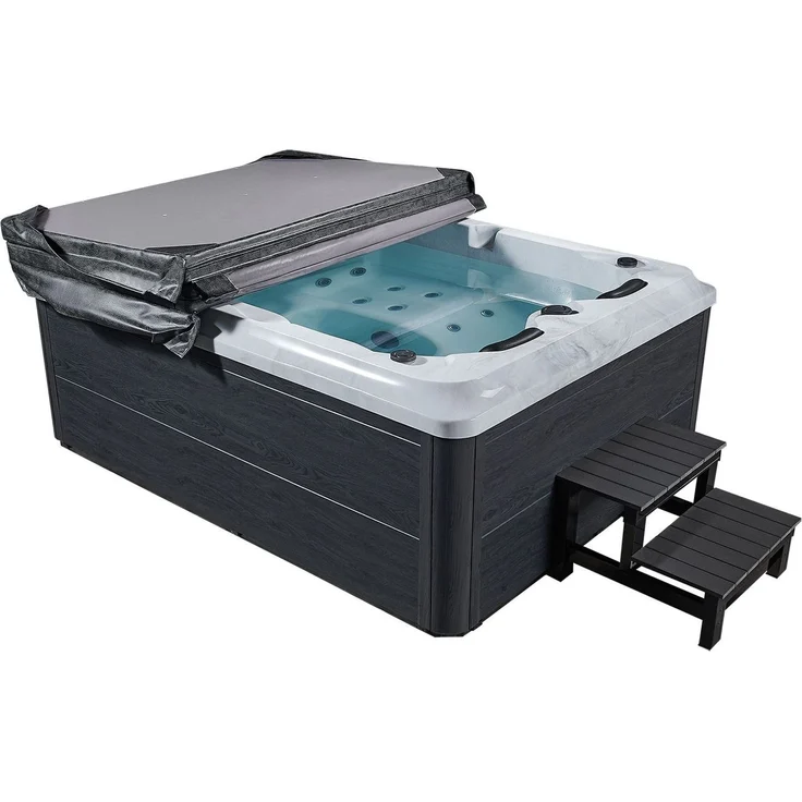 Artsauna Outdoor Whirlpool Oasis mit Treppe - Spa mit Massagedüsen, LED-Beleuchtung, 2 Filter, Abdeckung, Pumpe - Whirlpool winterfest & beheizbar – Bild 6