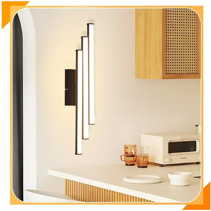 Nettlife LED Wandleuchte Innen Schwarz Modern 6/12/18/27W 3000K Flur Wandbeleuchtung Warmweiß, LED fest integriert, Warmweiß, Wandlicht für Wohnzimmer Schlafzimmer Küche
