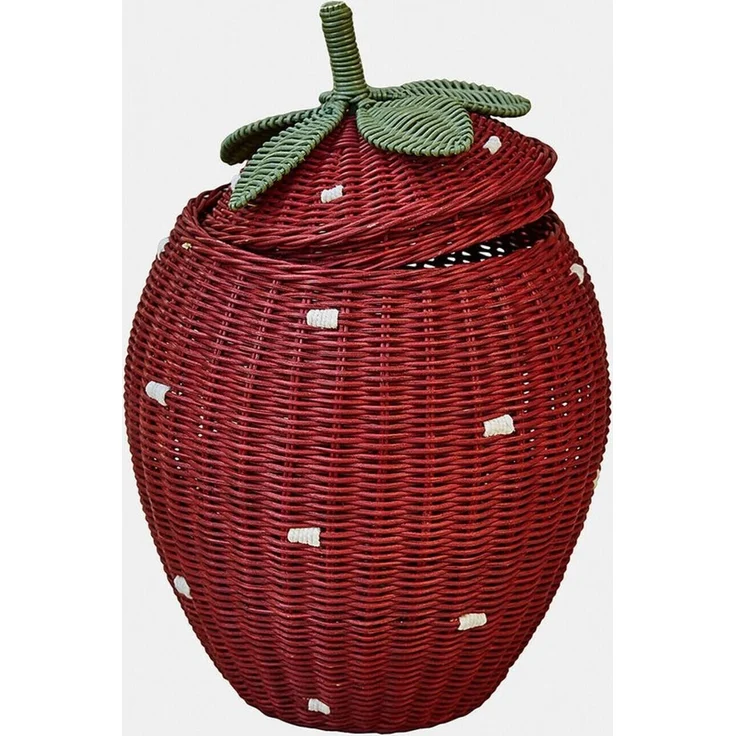 Mirabeau Dekokorb Erdbeerkorb Giggleberry rot/grün (kein Set, kein Set), Erdbeere, Frucht, Kids, Gefertigt aus Rattan – Bild 1