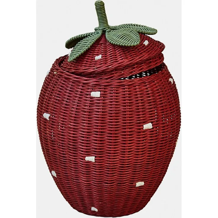 Mirabeau Dekokorb Erdbeerkorb Giggleberry rot/grün (kein Set, kein Set), Erdbeere, Frucht, Kids, Gefertigt aus Rattan