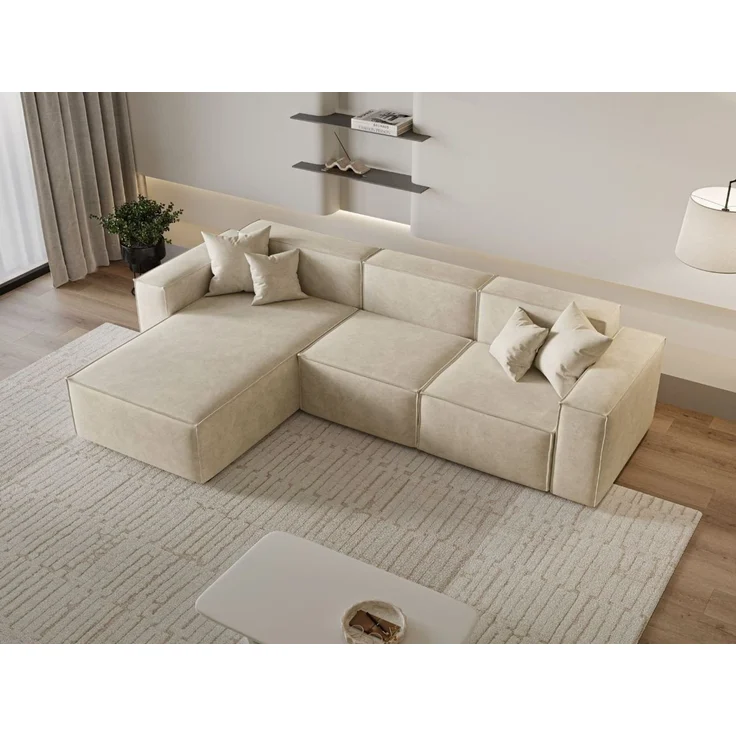 GrainGold Ecksofa L-Form Arizona L, Set, Wellenfederkern, HR-Schaum, Freistehendes – Bild 4