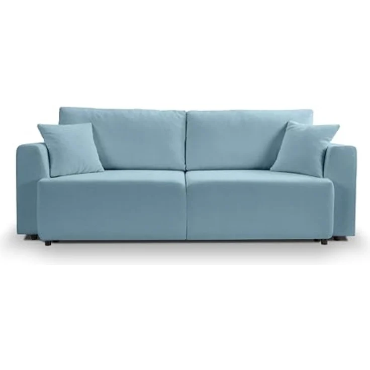 Schlafsofa mit Bettkasten (B/H/T: 250x95x99 cm) in Hellblau – Bild 4