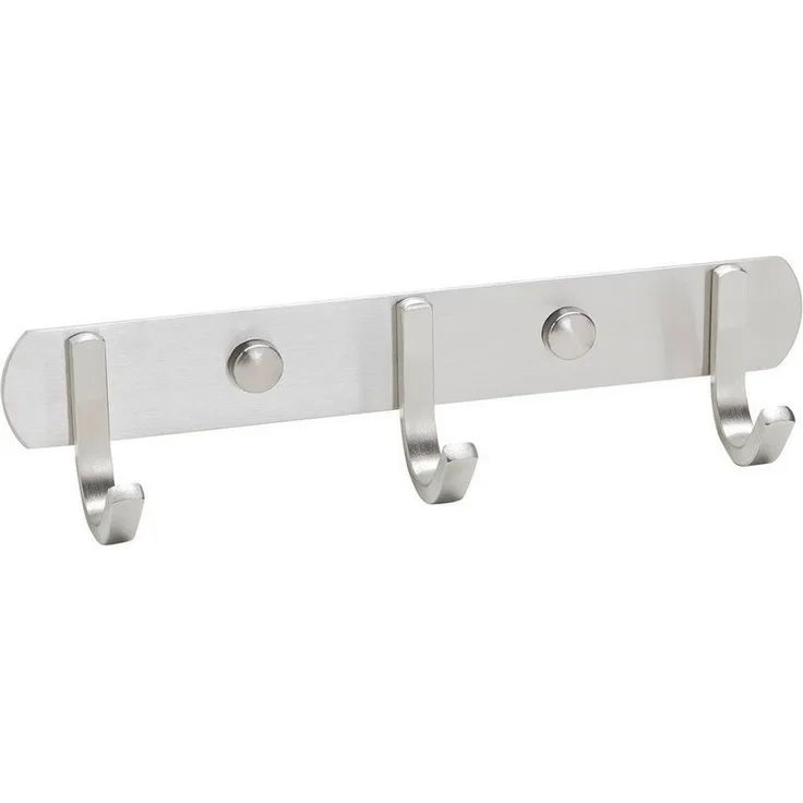 SO-TECH® Garderobenleiste Hakenleiste SAMU echt Edelstahl Mantelhaken Handtuchhalter, Länge 300 mm, 4 Haken, inkl. Befestigungsset