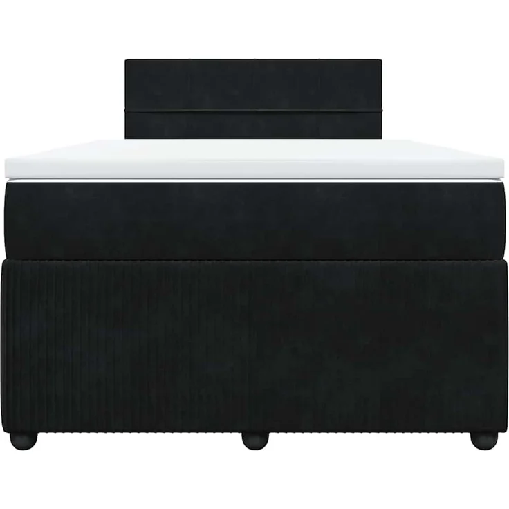 vidaXL Boxspringbett mit Matratze Schwarz 120x190 cm Samt 3287688 – Bild 4