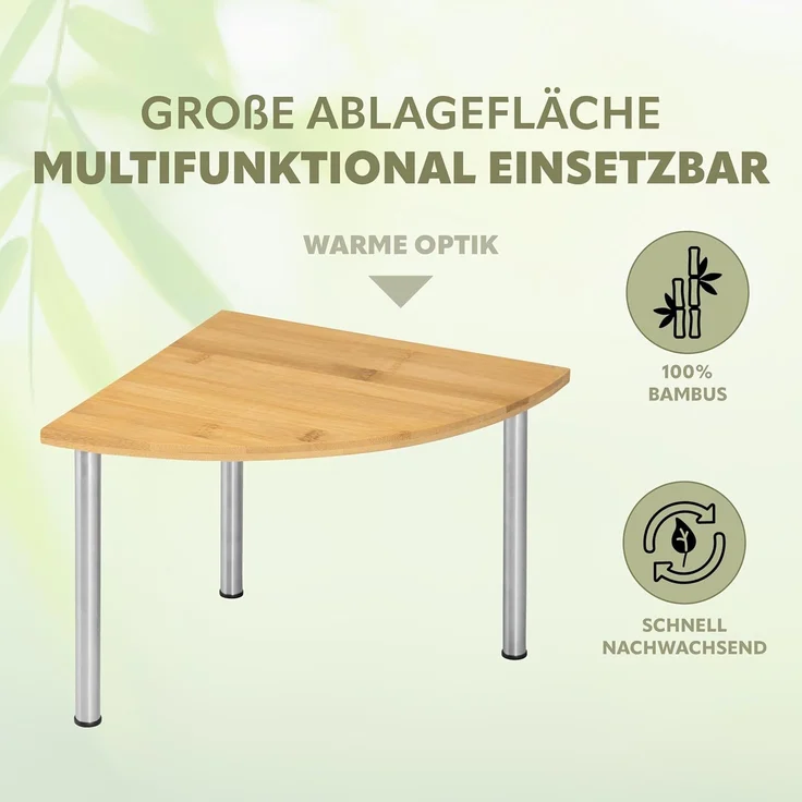 bremermann Küchenregal Bambus-Eckregal mit Edelstahl // ca. 25 x 20 x 25 cm (B/H/T) – Bild 5