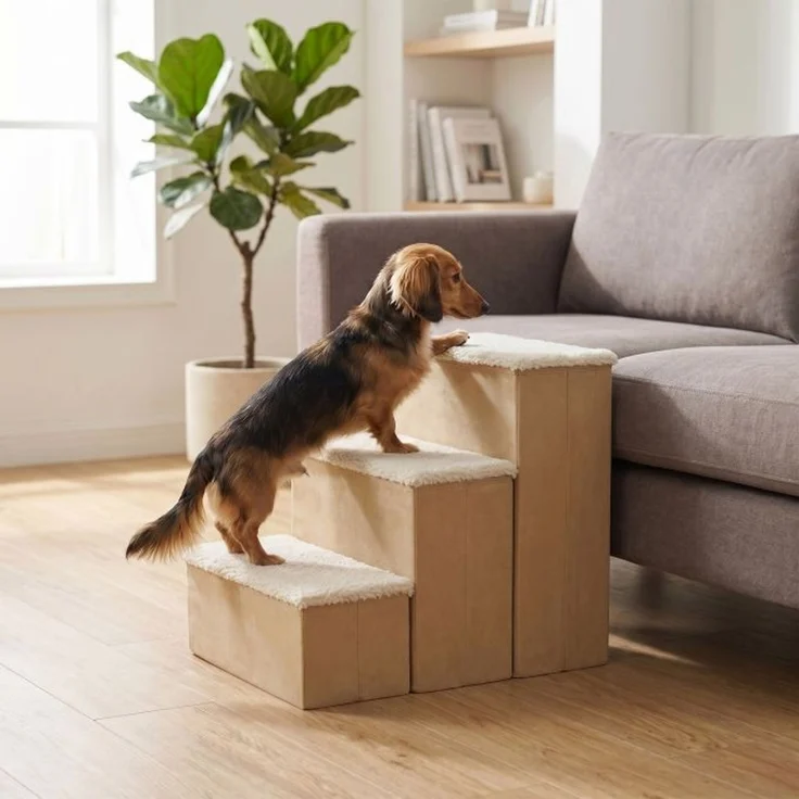 Relaxdays Faltbare Hundetreppe mit Stauraum – Bild 2