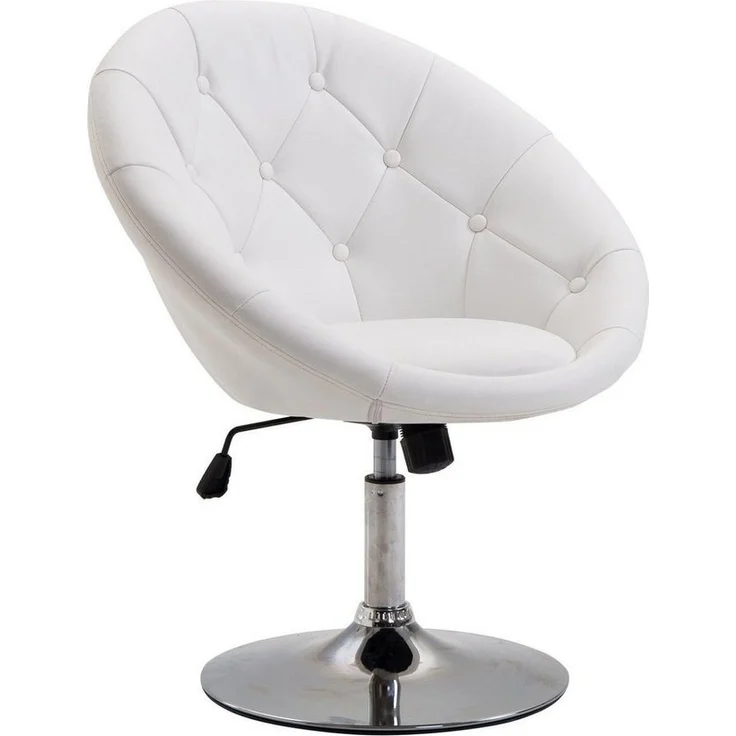 HOMCOM Relaxsessel höhenverstellbarer Drehhocker Drehstuhl (Relaxstuhl, 1-St, Arbeitshocker), Weiß, 71 x 59 x 78-90 cm – Bild 5