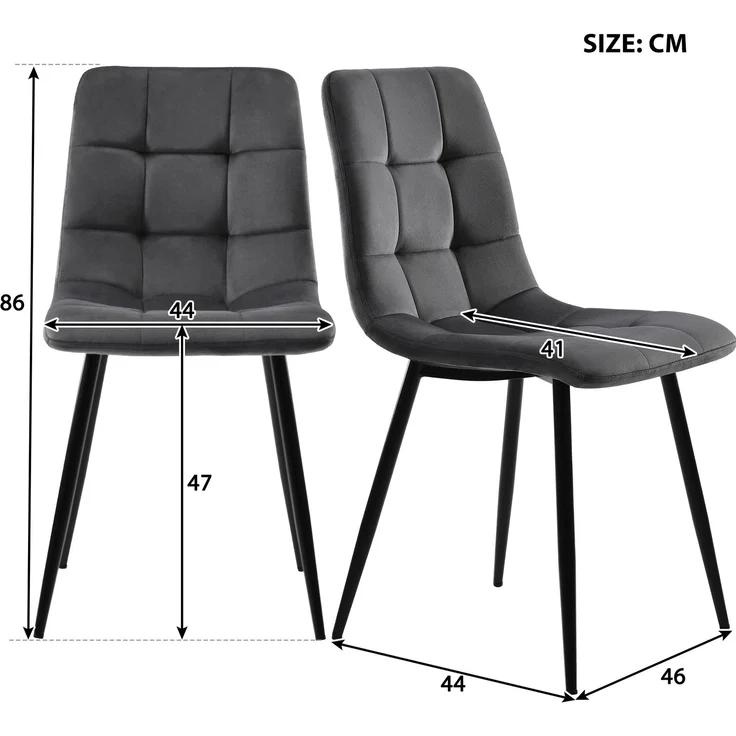 Merax Essgruppe, (Set, 5-tlg, Tisch mit 4 Stühlen), Esstisch und 4 Esszimmerstuhl Set Polsterstühle Küchetisch Marmoroptik, Grau – Bild 4