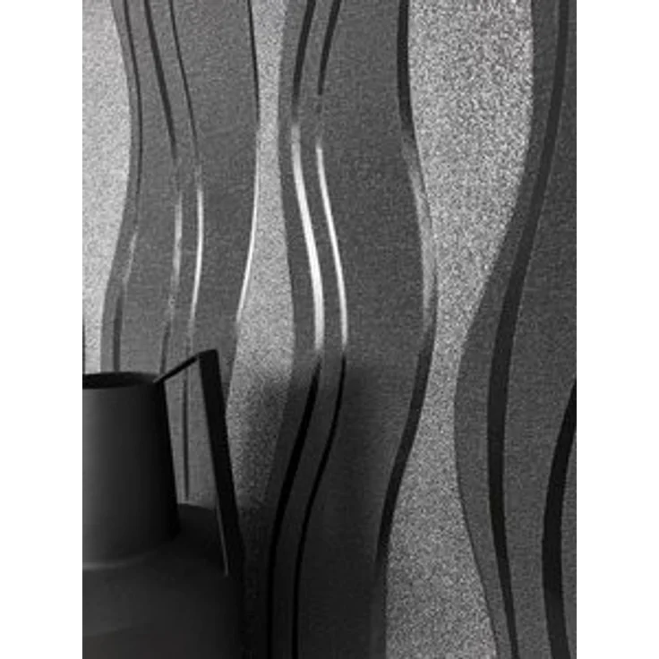 Newroom Vliestapete, Schwarz Tapete Modern Streifen - Streifentapete Mustertapete Anthrazit Grau 3D Optik Industrial Linien Wellen für Wohnzimmer Schlafzimmer Küche, Streifentapete, Mustertapete – Bild 6