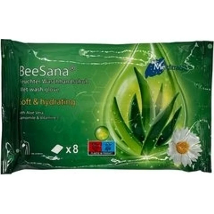MediTrade Einmal-Waschhandschuh BeeSana® - Waschhandschuh - Vitamin C,Kamille & Aloe Vera - 8Stk. (8-St) – Bild 4