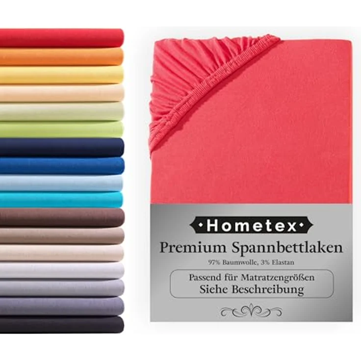 Hometex Premium Textiles Spannbettlaken Premium Boxspringbett Spannbetttuch ideal für Wasserbett und Matratzen, Jersey, Gummizug: Rundumgummizug, Spannbettlaken Premium Qualität 190 g/m², Gekämmte Baumwolle – Bild 2