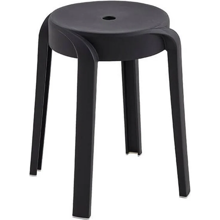 HOME DELUXE Hocker stapelbar NIVO – Schwarz, 6er Set – Bild 1