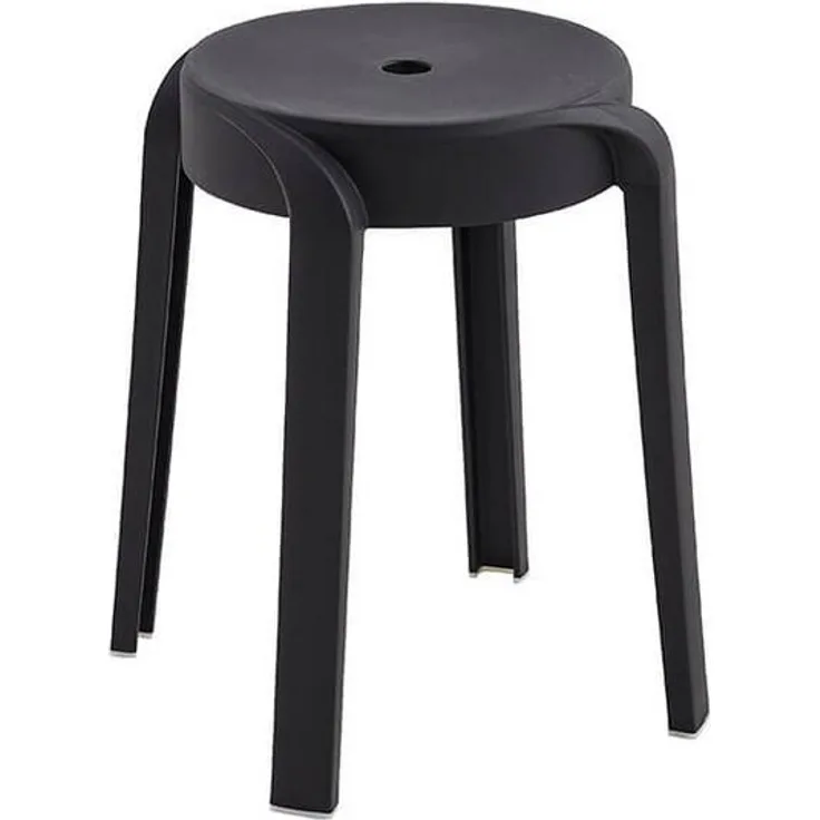 HOME DELUXE Hocker stapelbar NIVO – Schwarz, 6er Set