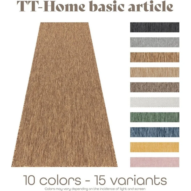 TT Home Teppich, Rechteckig, Höhe: 4 mm, Teppich Outdoor Wohnzimmer Esszimmer Balkon Wetterfest – Bild 2