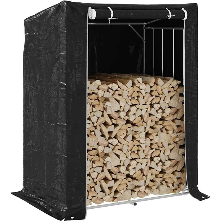vidaXL Brennholzregal mit Regenschutz 150x100x200 cm Verzinkter Stahl 4104955 – Bild 1