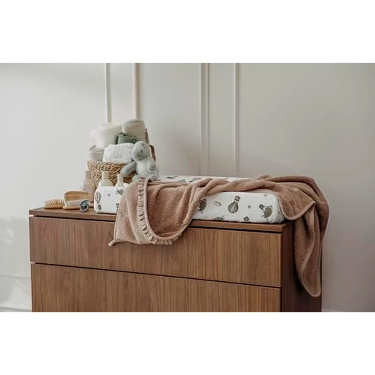 Meyco Baby Wickelauflagenbezug Jersey - 50x70 cm - Spannbetttuch Wickelunterlage - 100% Baumwolle - Oeko Tex zertifiziert - weich & hautfreundlich - waschmaschinenfest - Air Balloons - Mehrfarbig – Bild 4