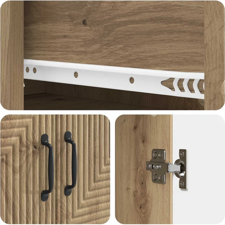 vidaXL Schrankset 2 pcs Artisan-Eiche 66 x 34,5 x 89,5 cm 3416672 – Bild 7