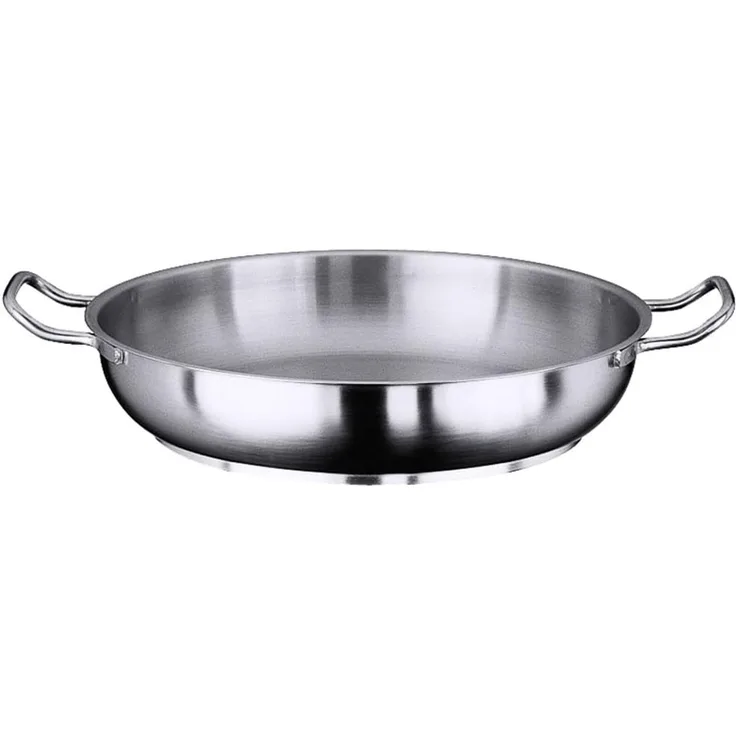 Contacto Edelstahl Bratpfanne 20 cm, matt mit zwei Griffen ohne Stiel