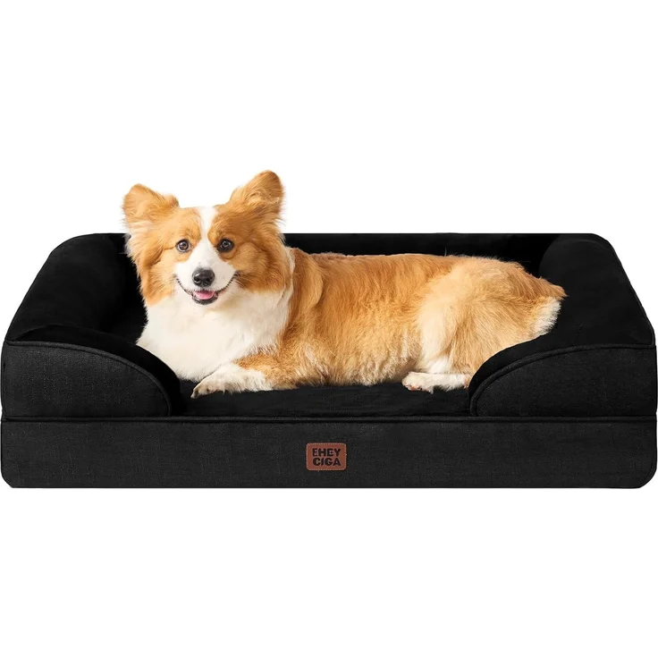 EHEYCIGA Orthopädisches Hundebett Grosse Hunde, Memory Foam, Mittelgroße Hunde, Waschbar, Wasserdicht rutschfest, mit Hohem Rand – Bild 1