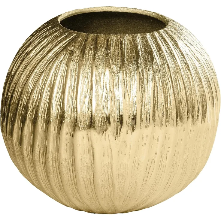 riess-ambiente Dekovase ELEGANCE 25cm gold · Kugelvase aus Metall fürs Wohnzimmer (Einzelartikel, 1 St), Blumenvase · Tischdeko · handmade · Hammerschlag Design · Accessoire