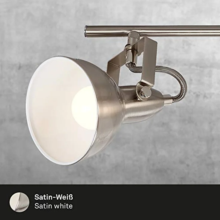 BRILONER - Deckenlampe Vintage schwenkbar, E14 Fassung, max. 40 Watt, Deckenleuchte, Lampe, Wohnzimmerlampe, Schlafzimmerlampe, Küchenlampe, Deckenstrahler, Deckenbeleuchtung, 79x19 cm, Satin-Weiß – Bild 6