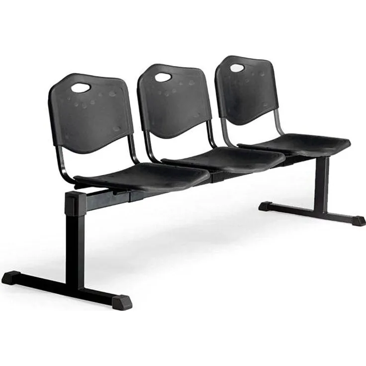 Piqueras y Crespo 3-Fach PVC-Bank, PU, Schwarz, 60. 00x178. 00x81. 00 cm