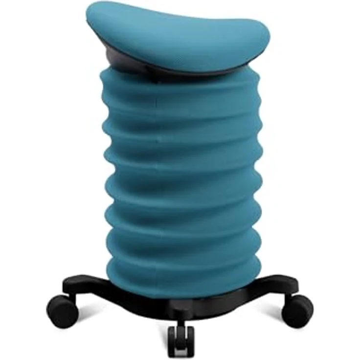 TOPSTAR Sitness 4D mit Rollen - AGR-Zertifiziert Dynamischer Sitzhocker schwarz - Petrol, ergonomischer Bürohocker - höhenverstellbar - stärkt den Rücken - entlastet die Bandscheiben – Bild 4