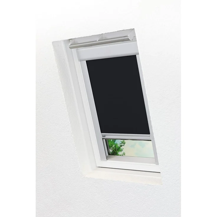 Lysel - Qualitätsdachfensterrollo abdunkelnd schwarz Rollo geeignet für Velux Dachfenster CK04, (B x H) 38.30cm x 79.50cm in schwarz