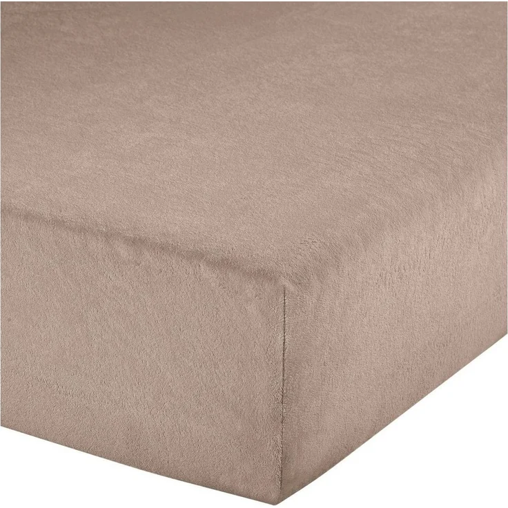 Erwin Müller Spannbettlaken Spannbettlaken "Erding", Frottee, Gummizug: Rundumgummi, (1 Stück), Frottee-Stretch Uni, Taupe, Spannbettlaken | 90x190 - 100x200 cm – Bild 2