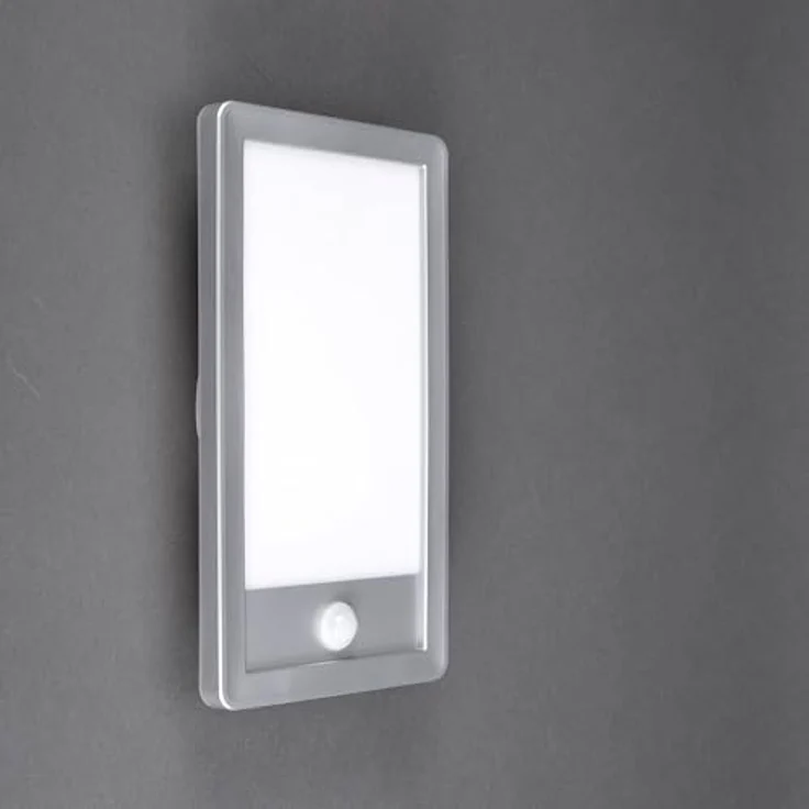 TELEFUNKEN LED Außenwandleuchte, Außenlampe mit Bewegungsmelder und Dämmerungssensor, 16 Watt, 2000 Lumen, IP44, rechteckig, Silber, 280x150x45mm – Bild 3