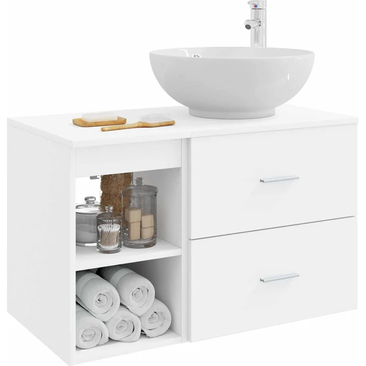 vidaXL Badezimmerschrank-Set 2 stk. Weiß 79,5 x 44,5 x 80 cm 3403912 – Bild 3