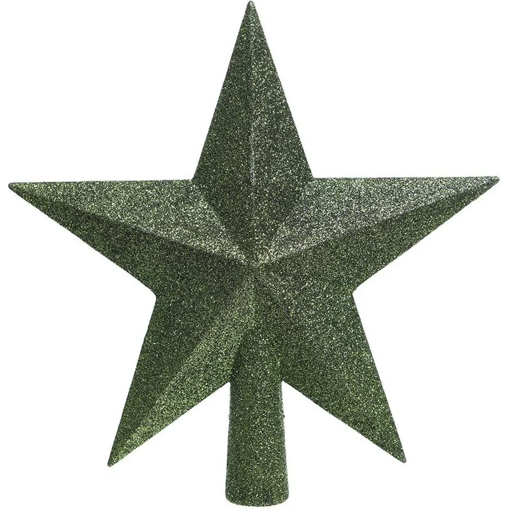 Kaemingk Christbaumspitze, Christbaumspitze Stern mit Glitzer 19cm Kunststoff, piniengrün – Bild 1