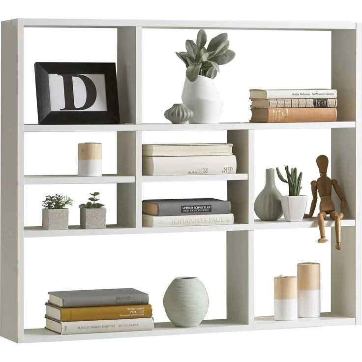 Wandregal >MIKA< in weiß - 90x78,2x16cm (BxHxT) – Bild 1