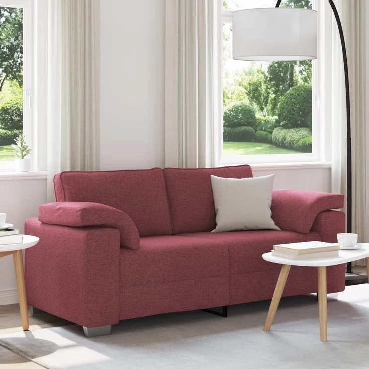 vidaXL Zweisitzer-Sofa Weinrot 180 cm Stoff 4105230 – Bild 1