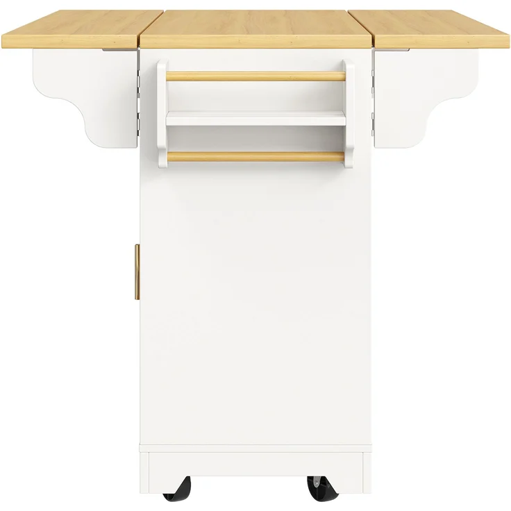 Servierwagen B 120 x T 40/80 x H 95 cm aus MDF und Metall, beidseitig ausklappbar mit RGB-LED – Bild 9