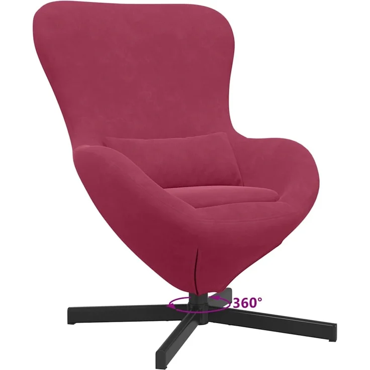 vidaXL Eiersessel Weinrot 63 x 73 x 90 cm Samt 42002761 – Bild 8