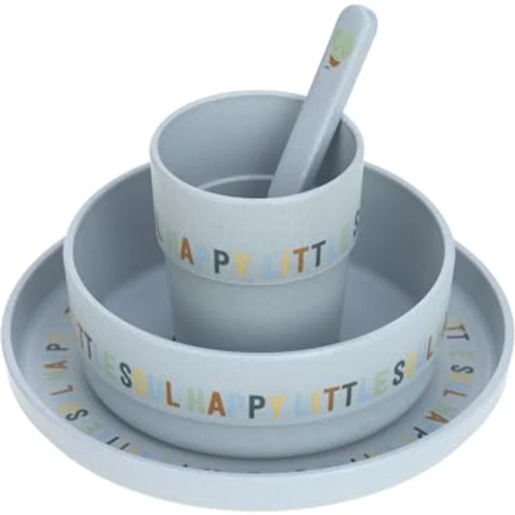 Lässig 4-tlg. Geschirr-Set rutschfest Happy Fruits - Lemon, BPA-frei, spülmaschinen- und mikrowellengeeignet – Bild 2