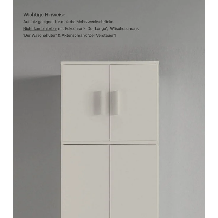 mokebo Mehrzweckschrank Der Extralange Made in Germany, Aktenschrank, Flurschrank, Schuhschrank in Beige Grau – Bild 2