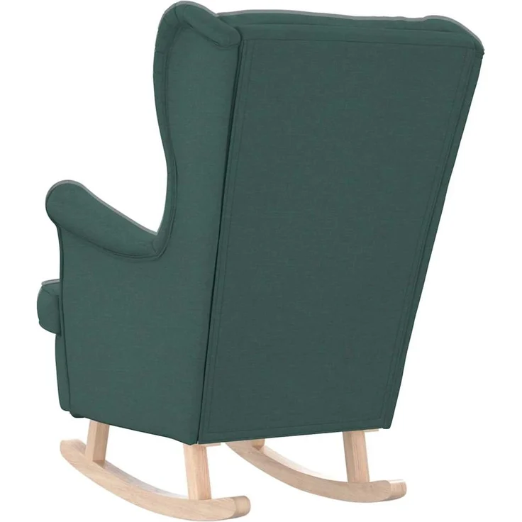 Schaukelsessel, Schaukelstuhl Dunkelgrün 74x90x102 cm Stoff – Bild 6
