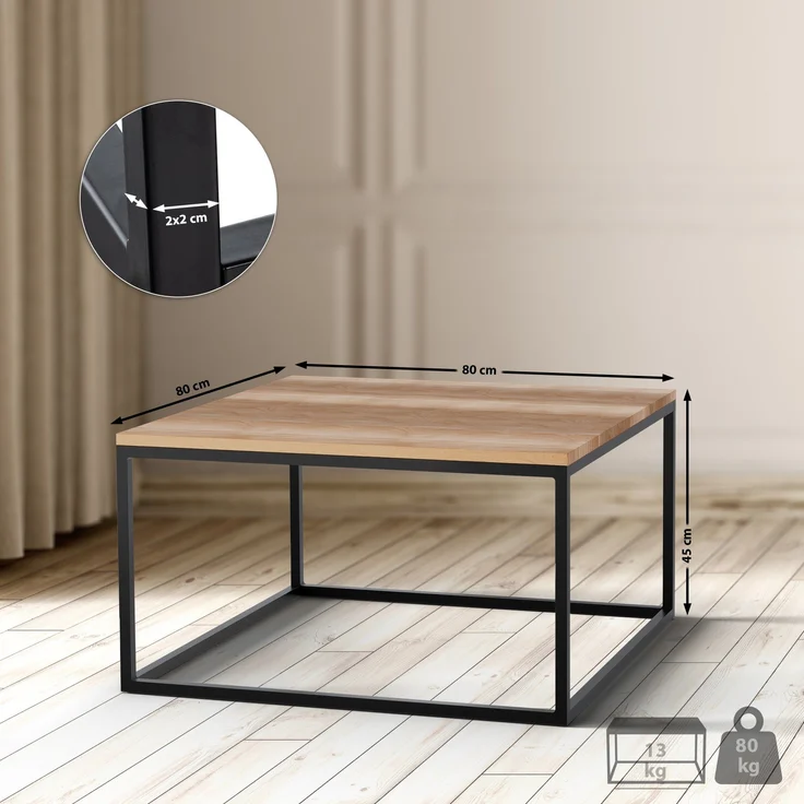 CLP Couchtisch Manteo,80x80x45 cm – Bild 2