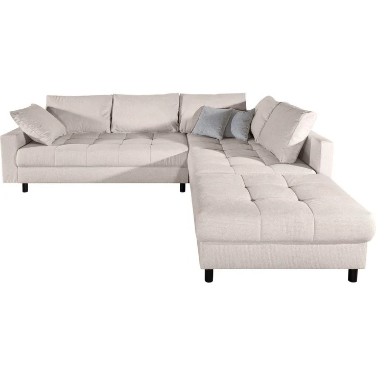 COLLECTION AB Ecksofa Toni XL L-Form B: 274 cm Set inkl. Hocker, AKTION mit Pet Topper, Set: Sofa & Hocker, 2 Zierkissen, Bonell-Federkern – Bild 2
