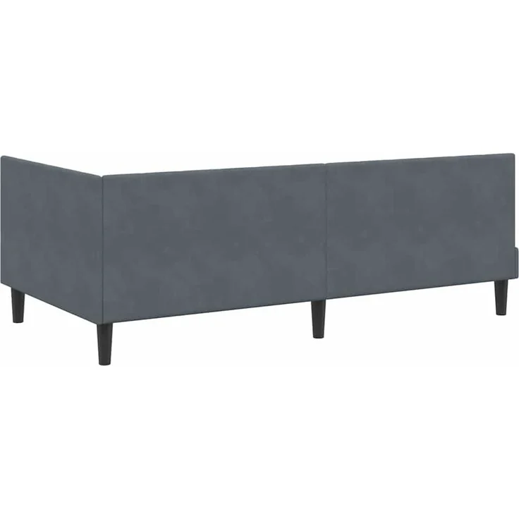 vidaXL Eckbettgestell mit Kopfteil Dunkelgrau 100 cm x 200 cm Samt 42016359 – Bild 6