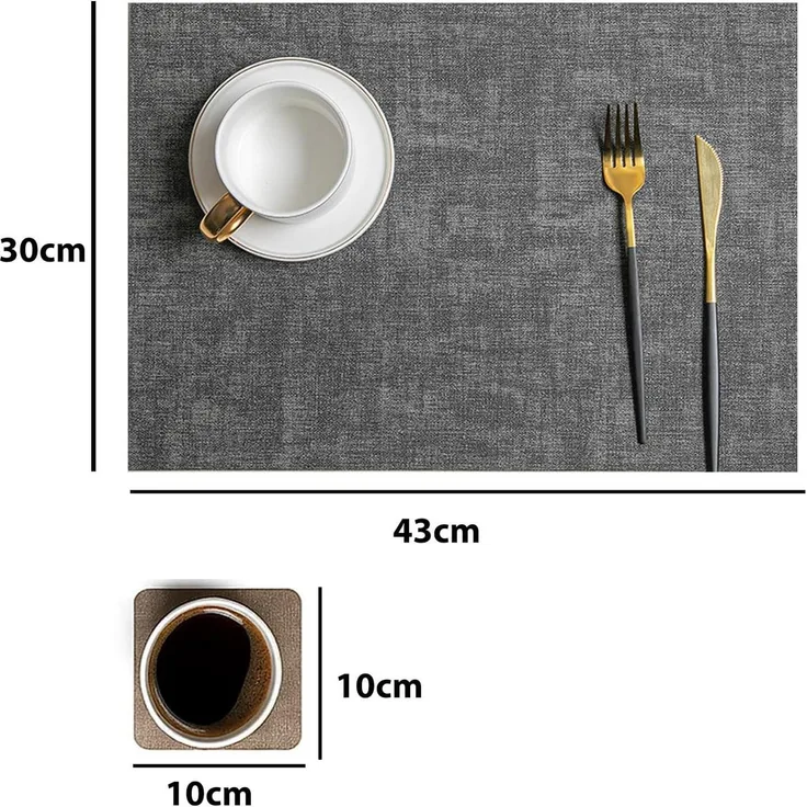 Youyijia Platzset Tischsets Abwaschbar – Doppelseitige Platzsets aus Kunstleder